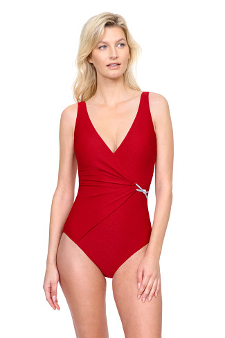 RUBY Knotted Surplice One Piece Swimsuit