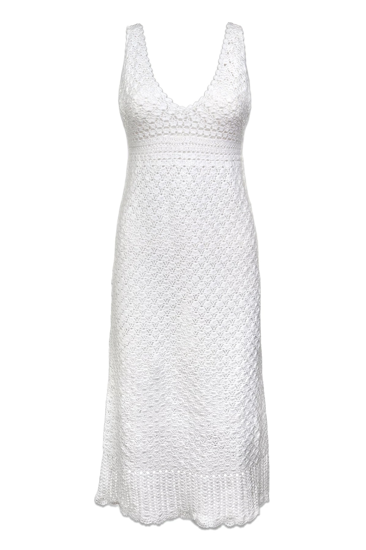 WHITE Claudia Crochet Midi Dress image number 4