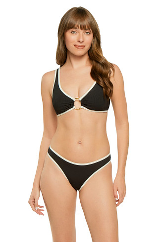 BLACK/CREAM Bonaire Bralette Bikini Top