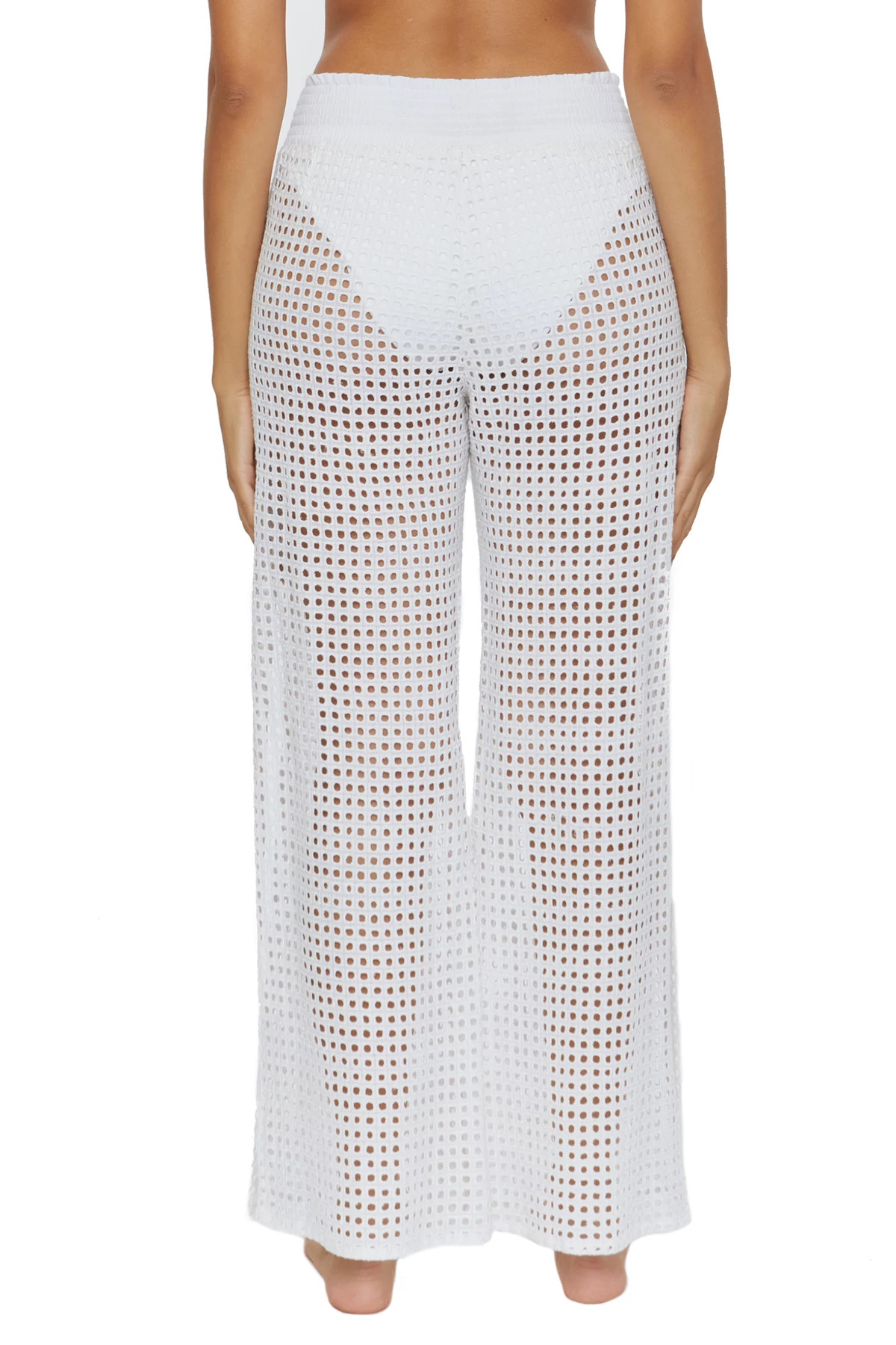 WHITE Open Weave Pants image number 2