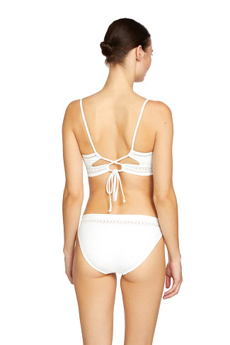 WHITE Banded Triangle Bikini Top