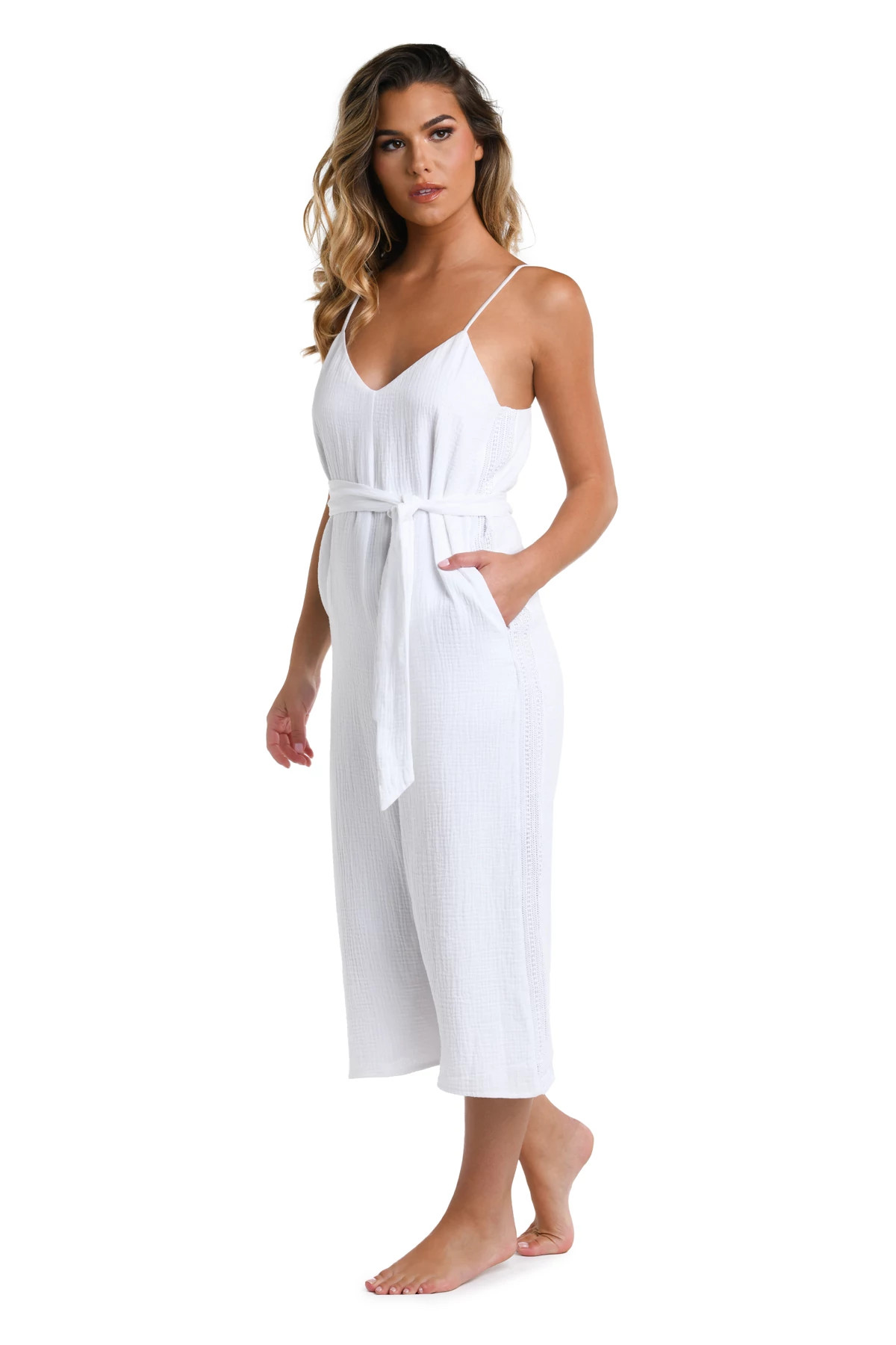 WHITE Seaside Wide Leg Jumpsuit image number 4