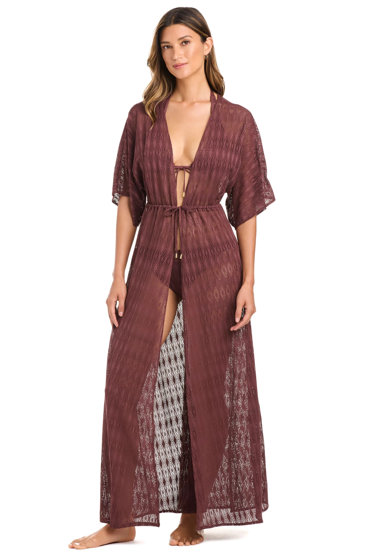 COFFEE Sunkissed Crochet Caftan image number 1