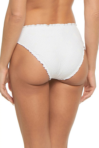 WHITE Daniella Lace-Up Hipster Bikini Bottom