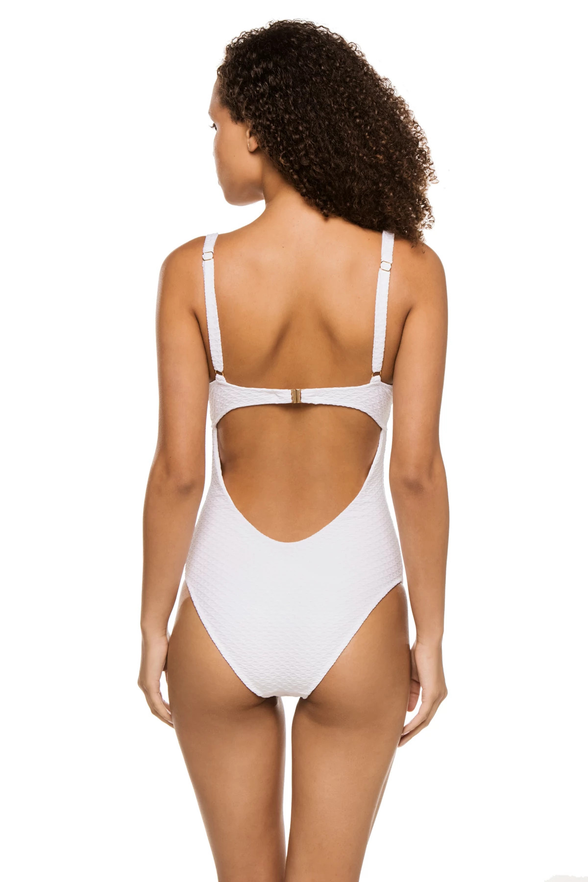 WAVES WHITE Sanremo Over The Shoulder One Piece Swimsuit image number 2