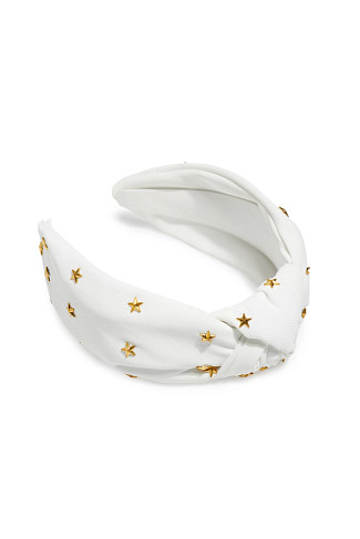 WHITE Stars Knotted Headband