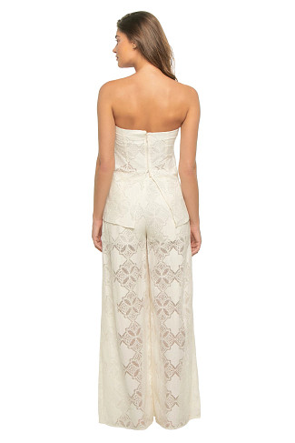 FLORAL MEDALLION Yassi Lace Strapless Top