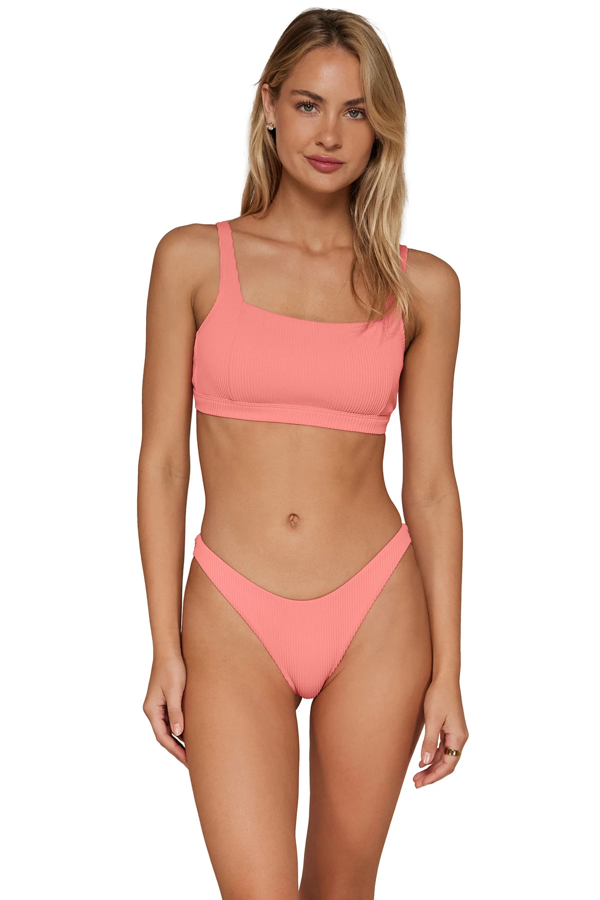 CORAL RIO RIB Paige Bralette Bikini Top image number 1
