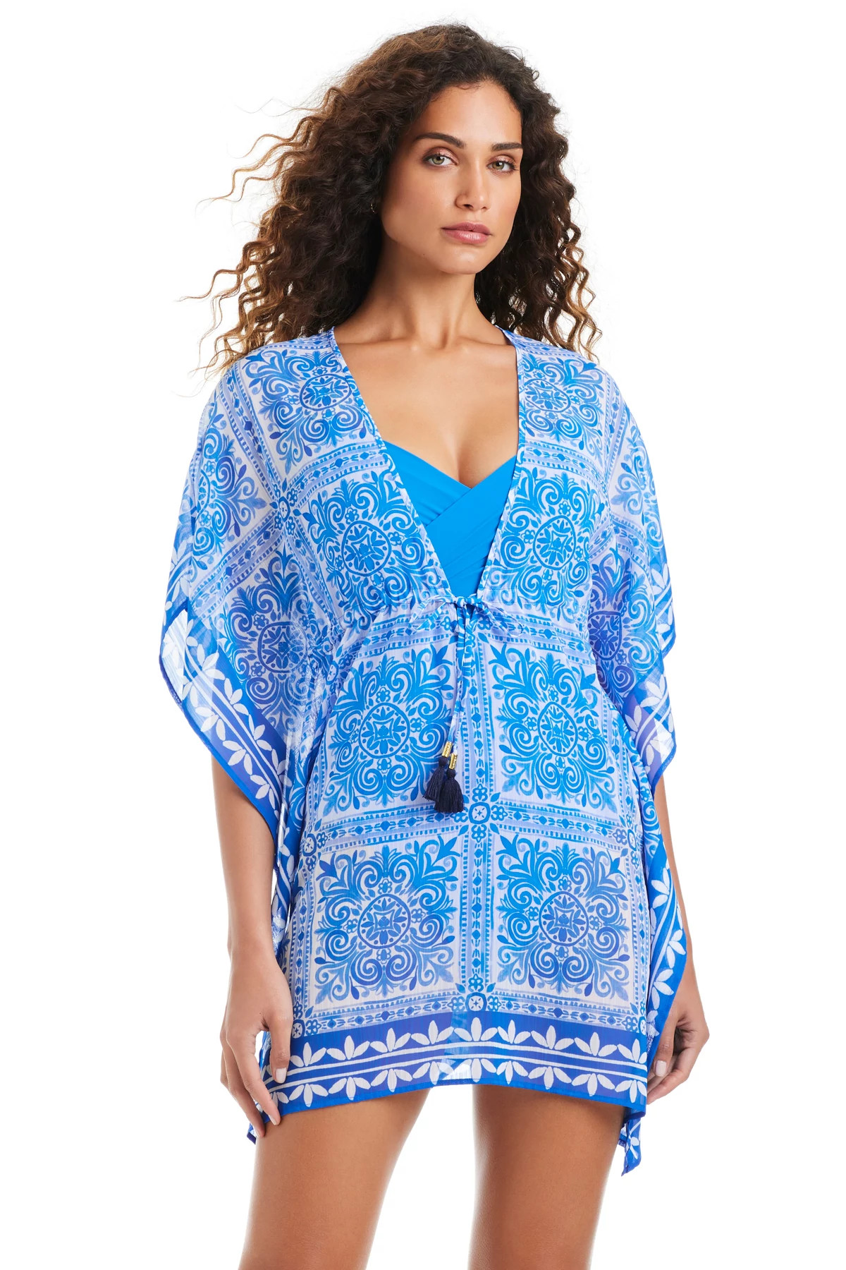 MULTI Blue Tile Caftan image number 1