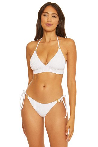 WHITE Mira Halter Bikini Top