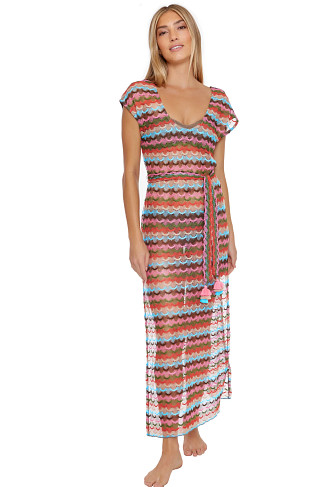 SUGAR BERRY Crochet Column Midi Dress