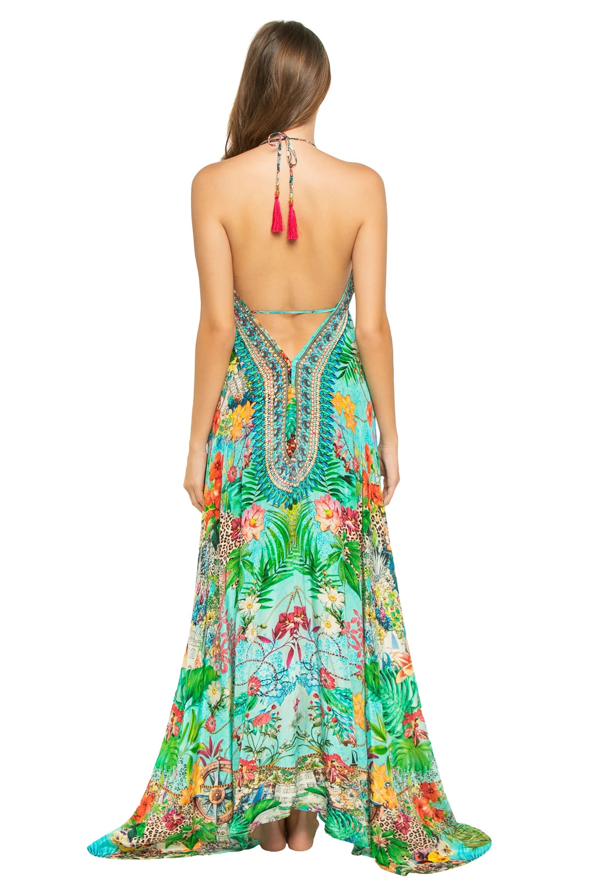 SUMMERTIME ROMANCE Hi-Low Halter Maxi Dress image number 2
