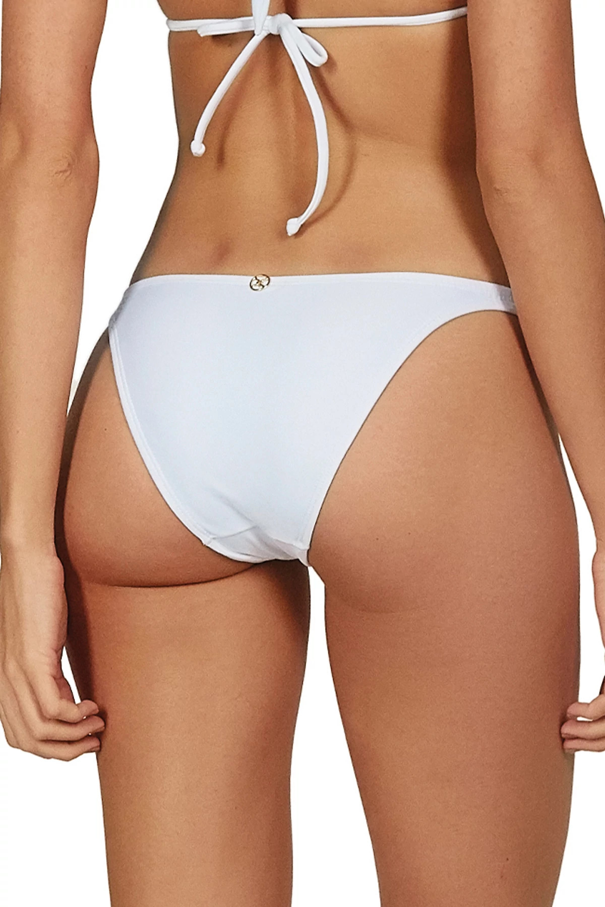 WHITE Paula Tab Side Brazilian Bikini Bottom image number 2