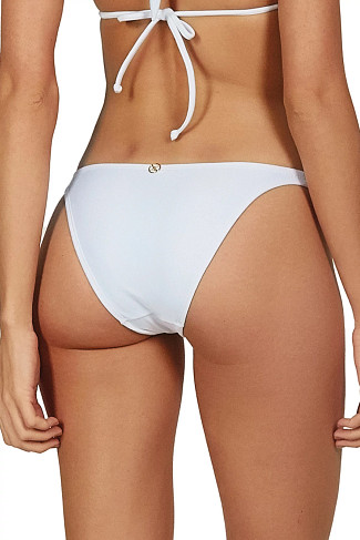 WHITE Paula Tab Side Brazilian Bikini Bottom