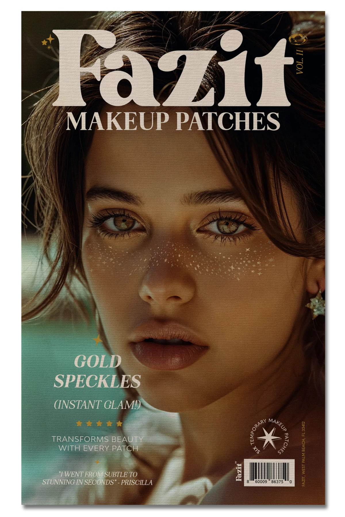 GOLD Gold Glitter Freckles Makeup Patches image number 1