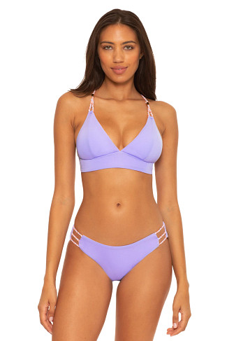 SHERBERT/LAVENDER Jessica Reversible Banded Halter Bikini Top
