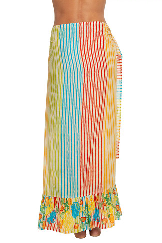 MULTI Fruit Stripe Cotton Voile Maxi Sarong