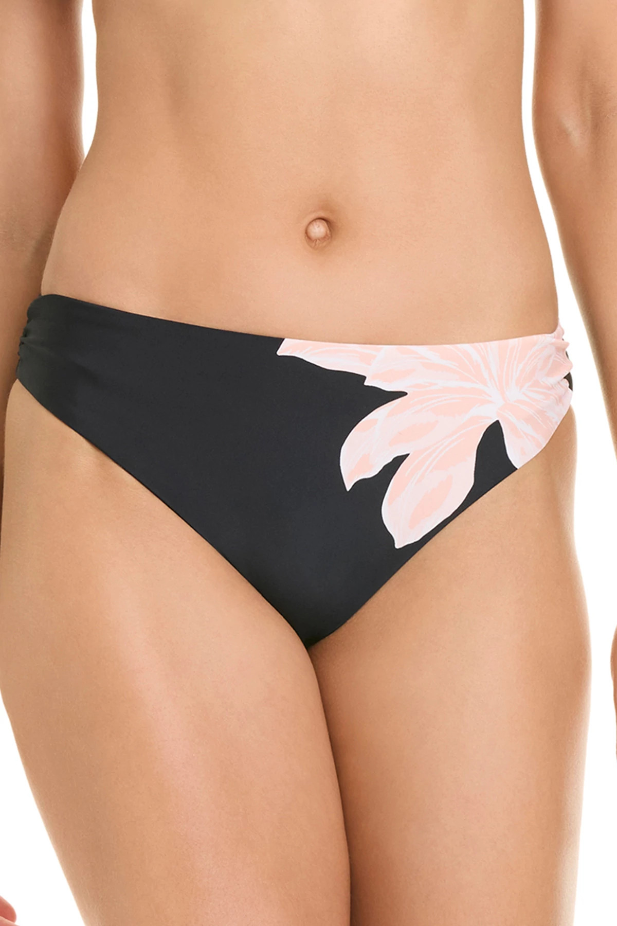 BLACK Floral Hipster Bikini Bottom image number 1