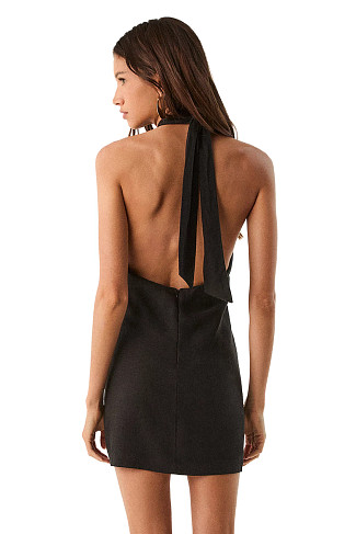 BLACK Aster Halter Mini Dress
