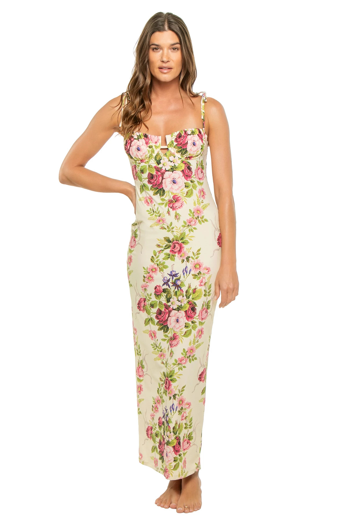 BOUQUET Petal Floral Underwire Maxi Dress image number 1