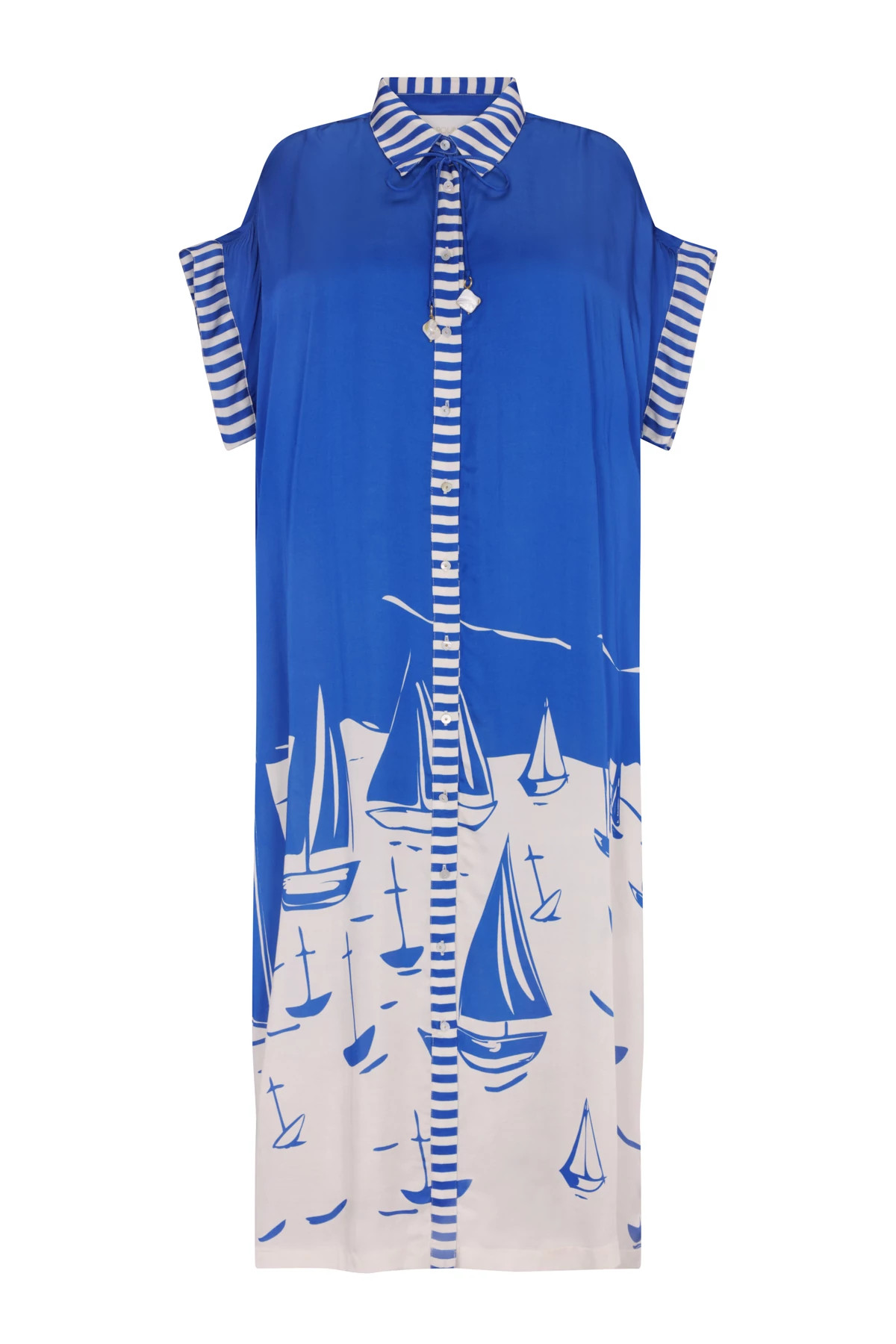 SAILBOATS Valerie Sailboat Print Caftan Dress image number 7