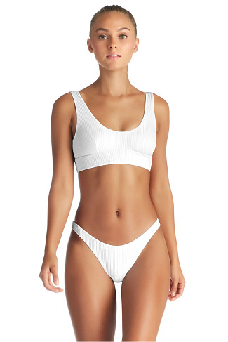 WHITE ECORIB Sienna Banded Bralette Bikini Top