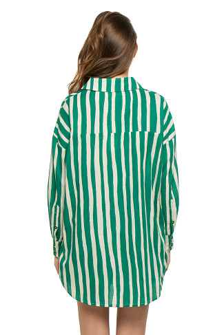 BATIK STRIPE LAWN Jennifer Cotton Long Sleeve Shirt