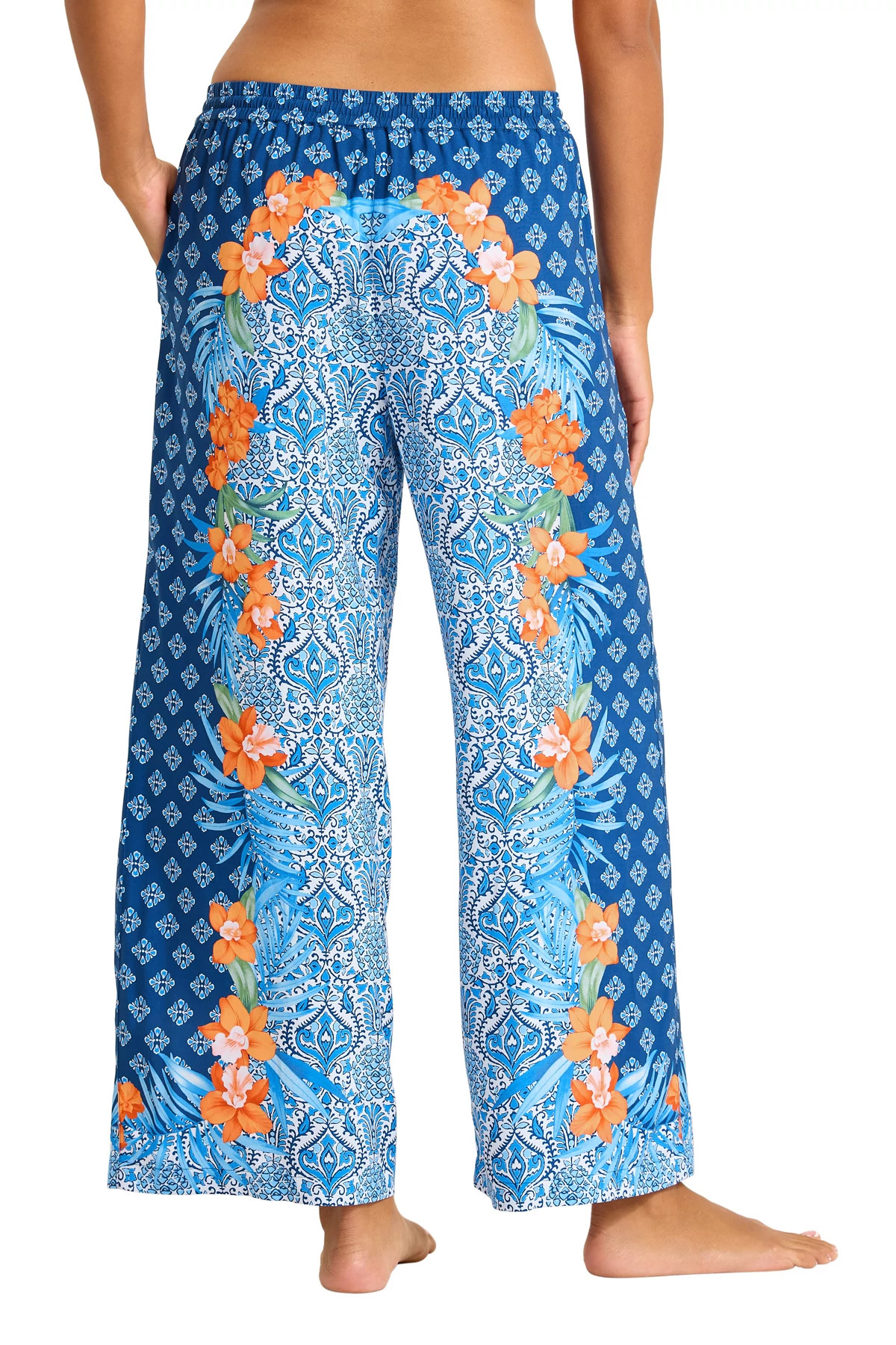 INDIGO TIDE Floral Wide Leg Pants image number 2