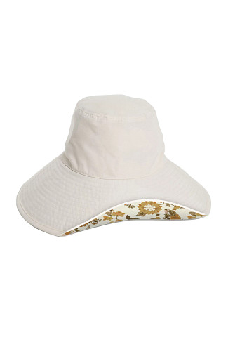ANTIQUE WHITE Canvas Wide Brim Hat L/XL