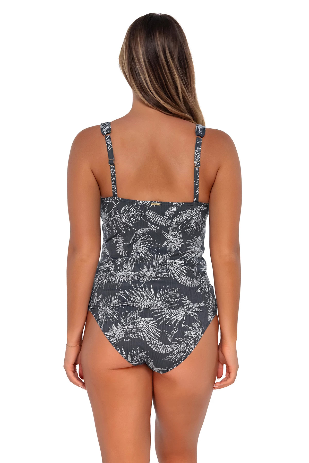 FANFARE SEAGRASS TEXTURE Elsie Underwire Tankini Top (D+ Cup) image number 2