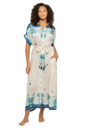 TILES CREAM Valerie Caftan Dress