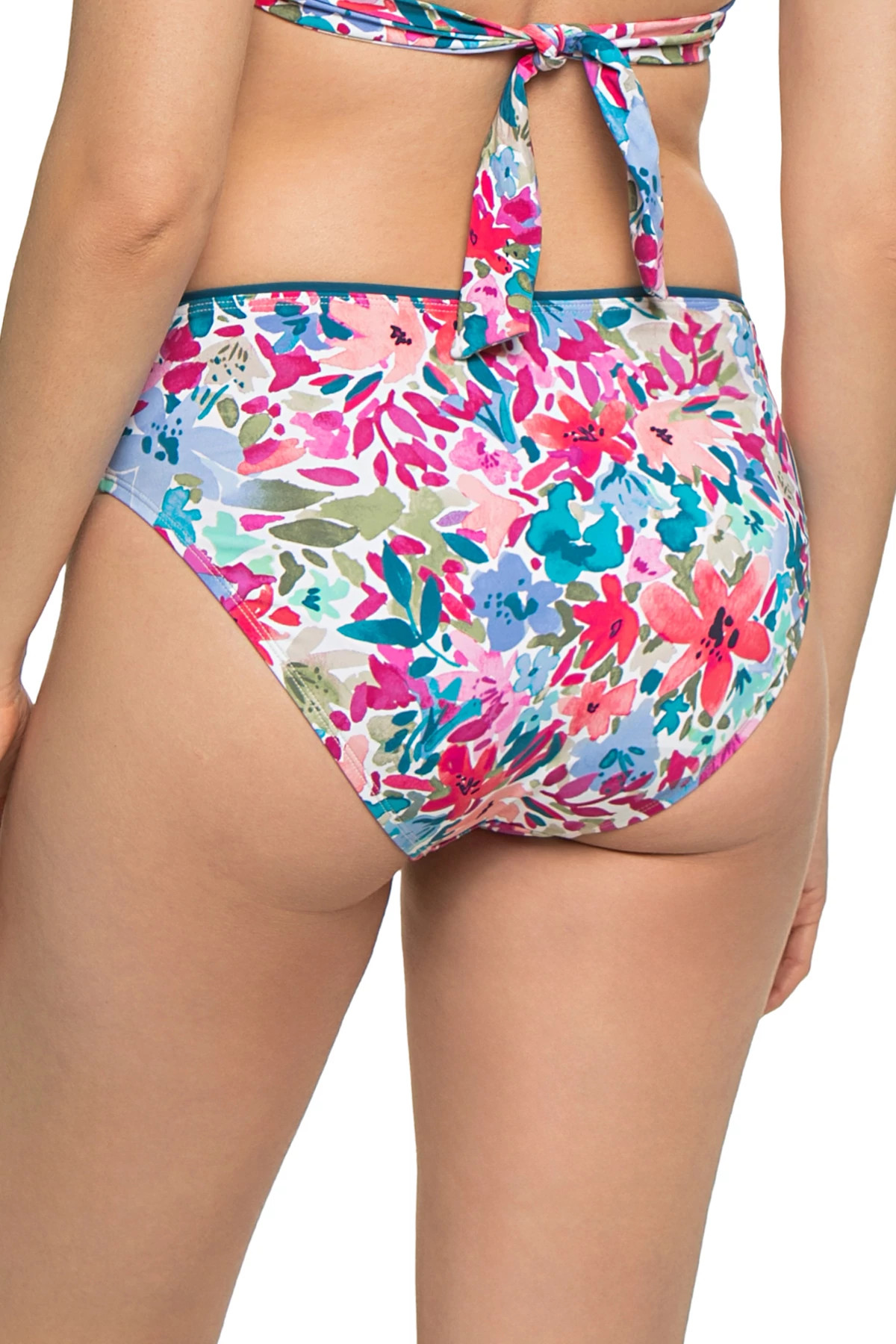 DUSTY LUPINE Shirred High Waist Bikini Bottom image number 2