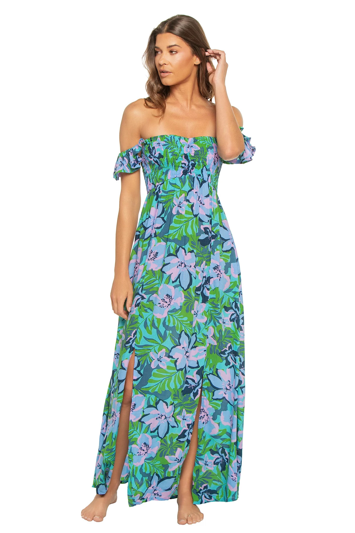 HONDURAS SKY Hollie Off Shoulder Maxi Dress image number 3