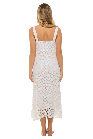 PURE WHITE Blake Crochet Midi Dress
