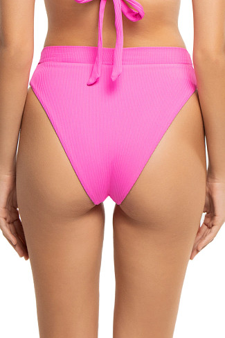 CONCH PINK Lido Banded High Waist Bikini Bottom