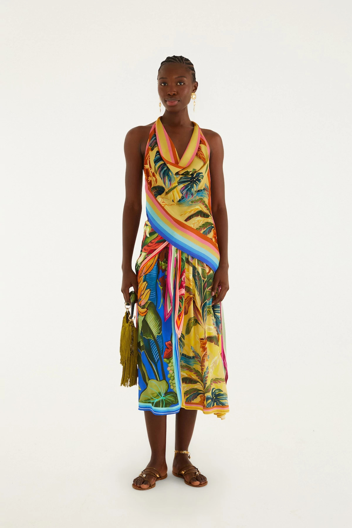 RAINBOW SUMMER MIXED SCARVES MULTICOLOR Rainbow Summer Halter Top image number 4