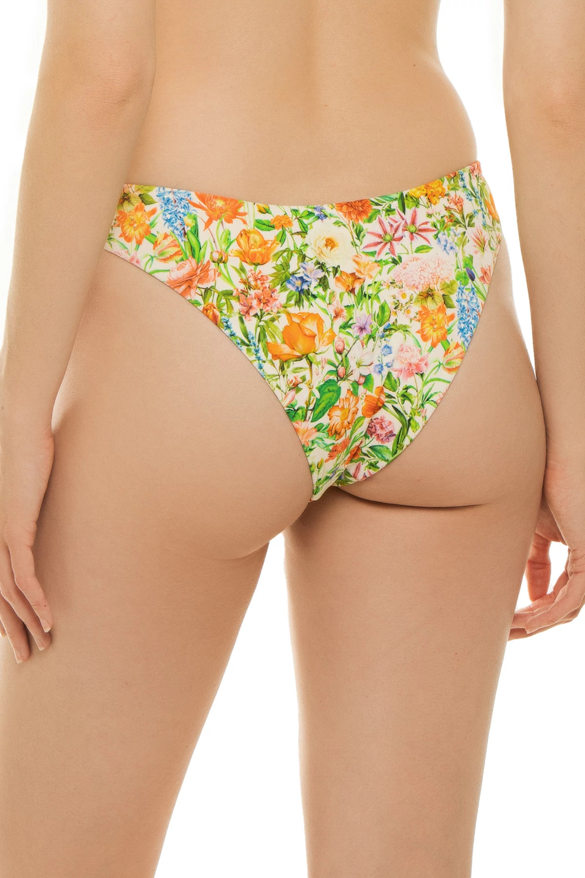 LILY WHITE Spring Floral V-Front Brazilian Bikini Bottom image number 2