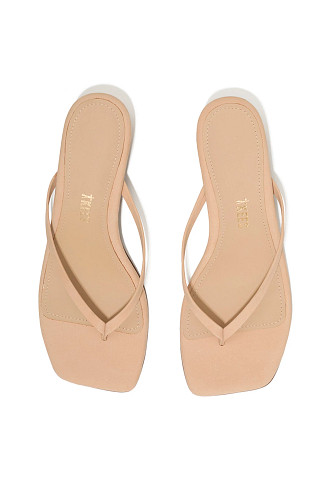 SUNKISSED SUEDE Julie Square Toe Kitten Heel Sandal