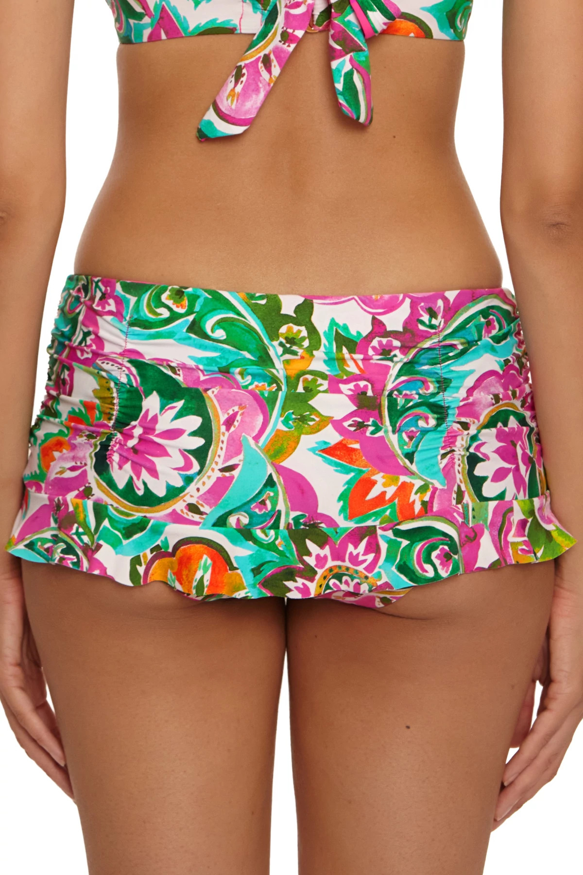 MULTI La Vie Ruched Skirted Bikini Bottom image number 2