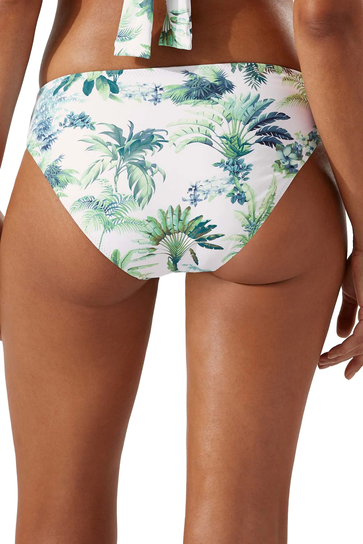WHITE Palm Reversible Shirred Hipster Bikini Bottom image number 3