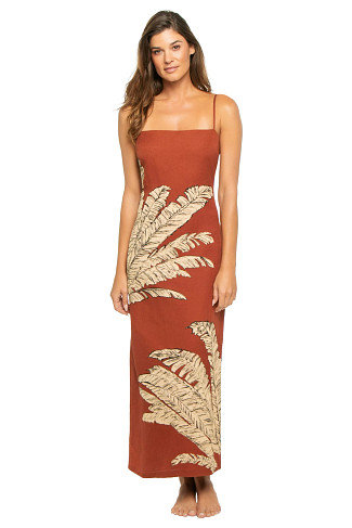 TERRACOTTA Palm Midi Dress