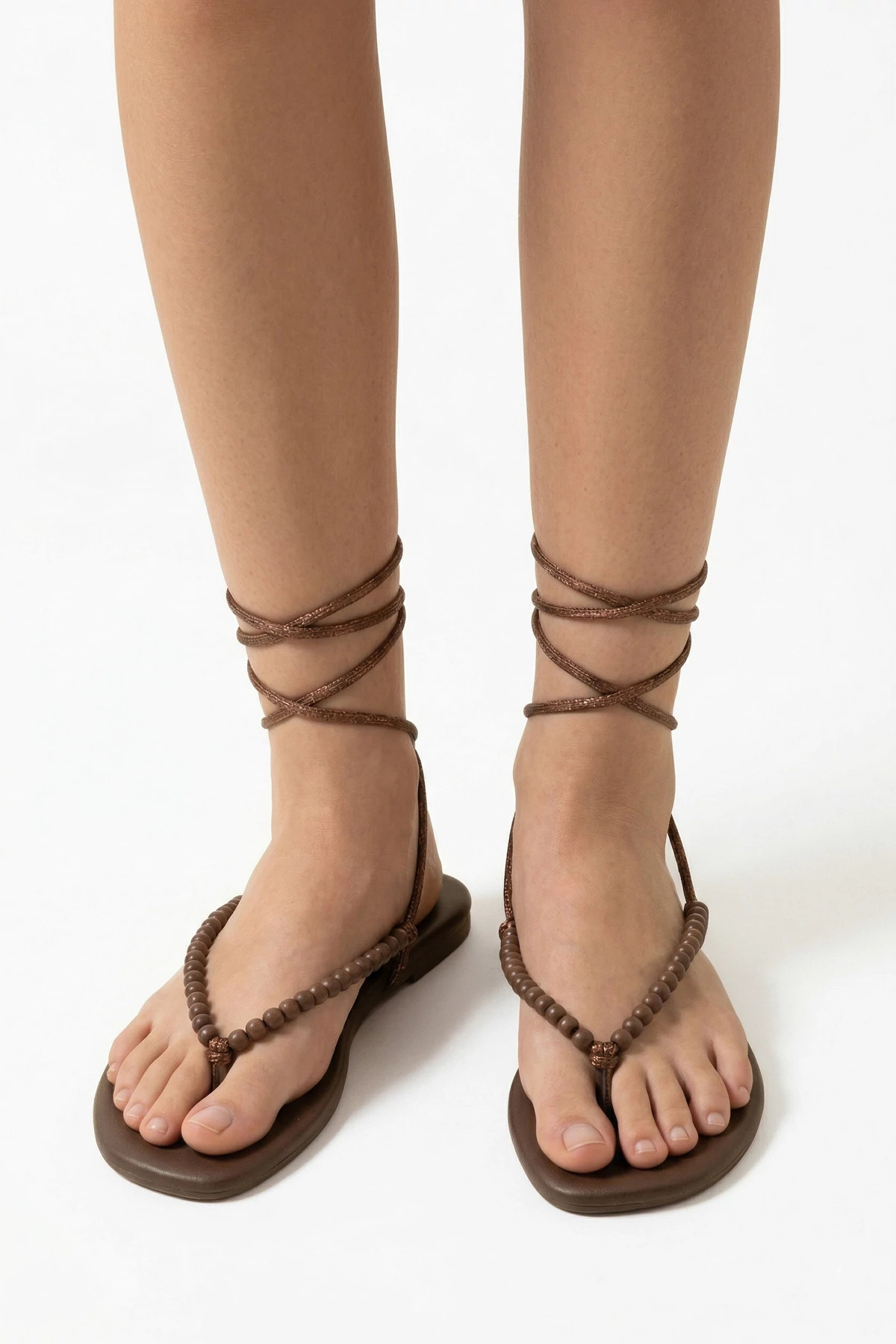 DARK COCOA Alessa Beaded Wrap Sandal image number 3