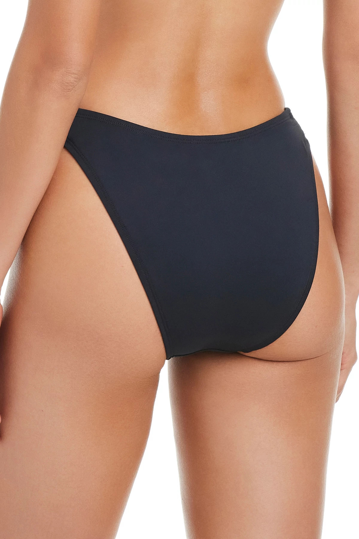 BLACK Macrame Tab Side Hipster Bikini Bottom image number 2