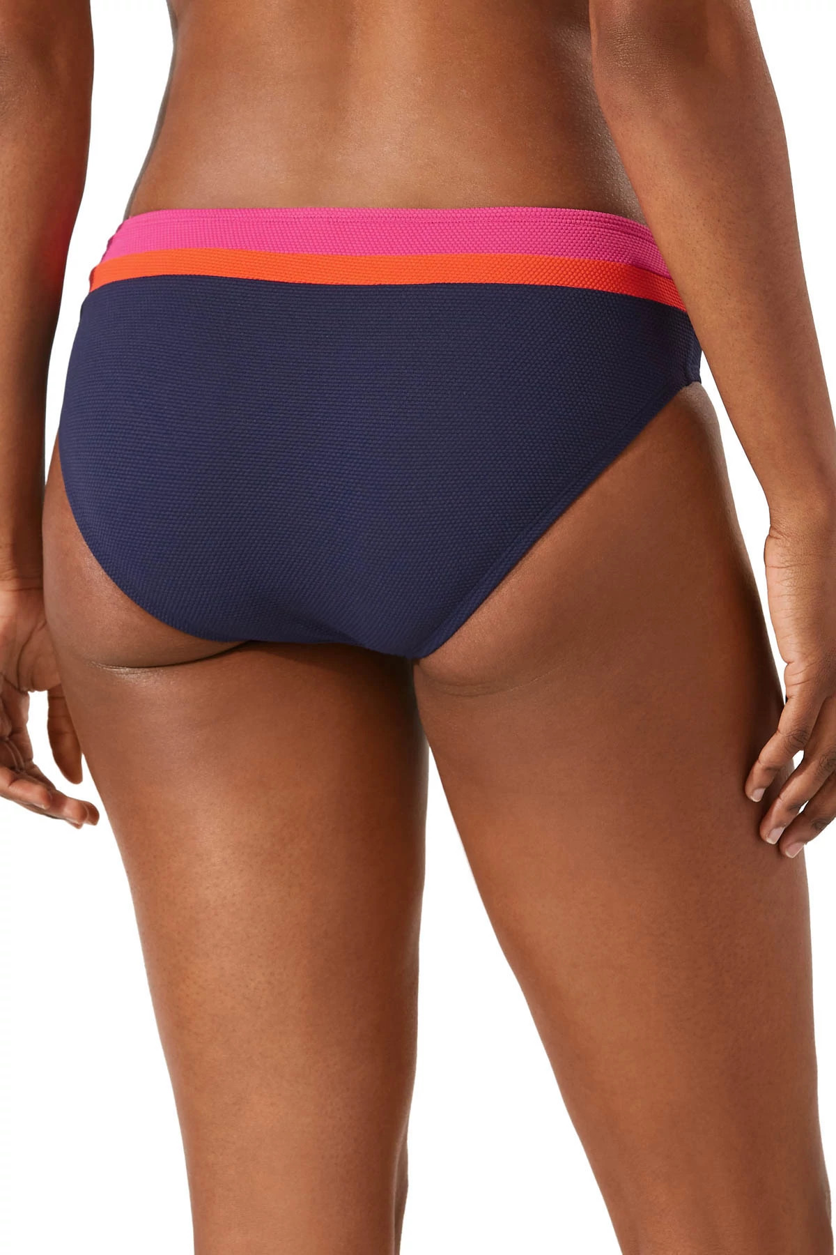 PASSION PINK Colorblock Banded Hipster Bikini Bottom image number 2