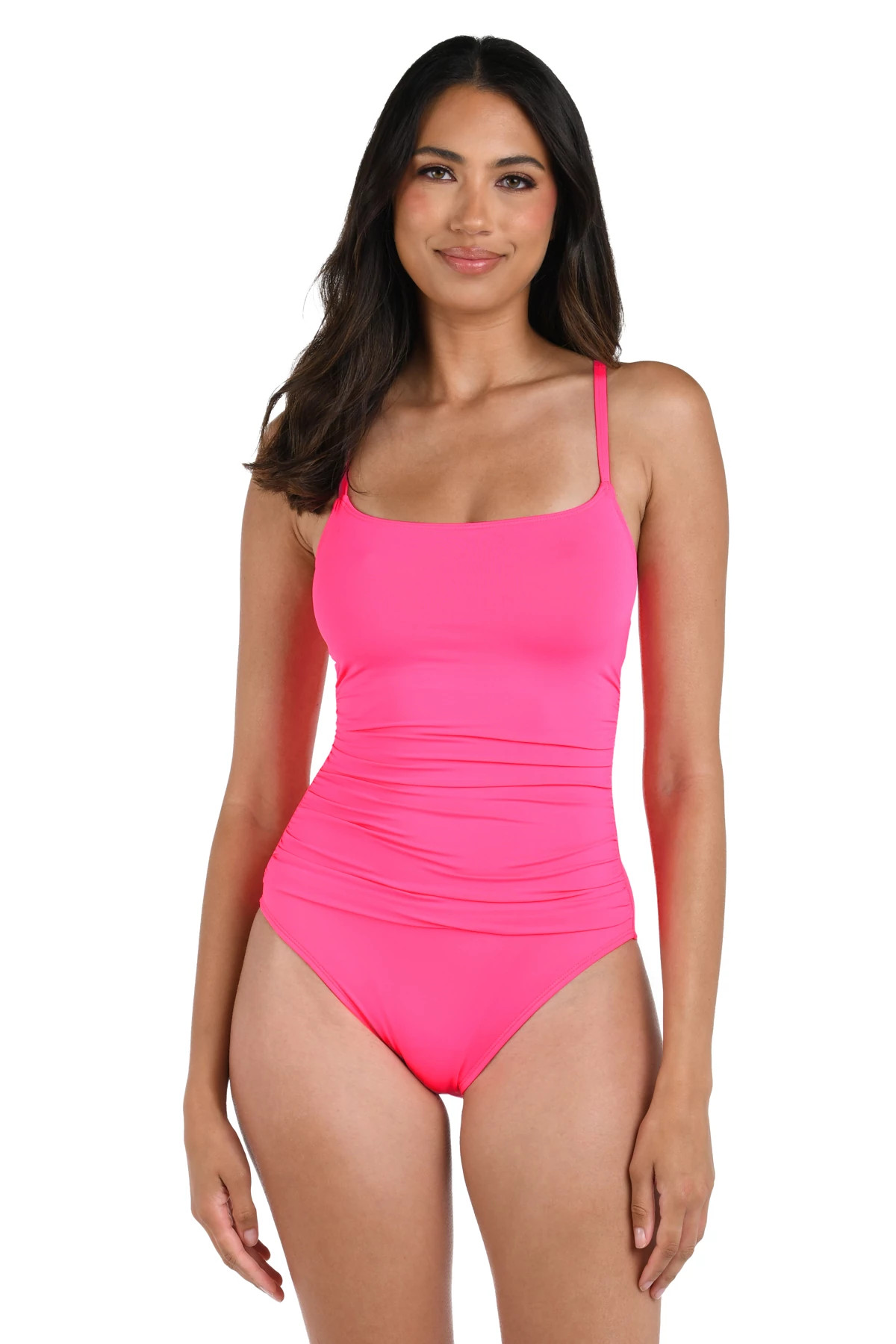 BRIGHT PINK Island Goddess Lingerie One Piece Swimsuit image number 1