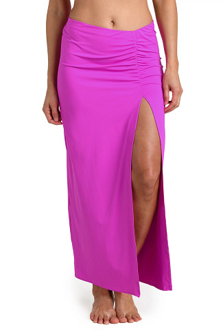 VIOLET Island Goddess Shirred Midi Skirt
