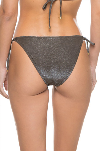 GRAPHITE METALLIC Elle Tie Side Brazilian Bikini Bottom