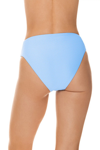 PERI BLUE GINGHAM Shirred High Waist Bikini Bottom