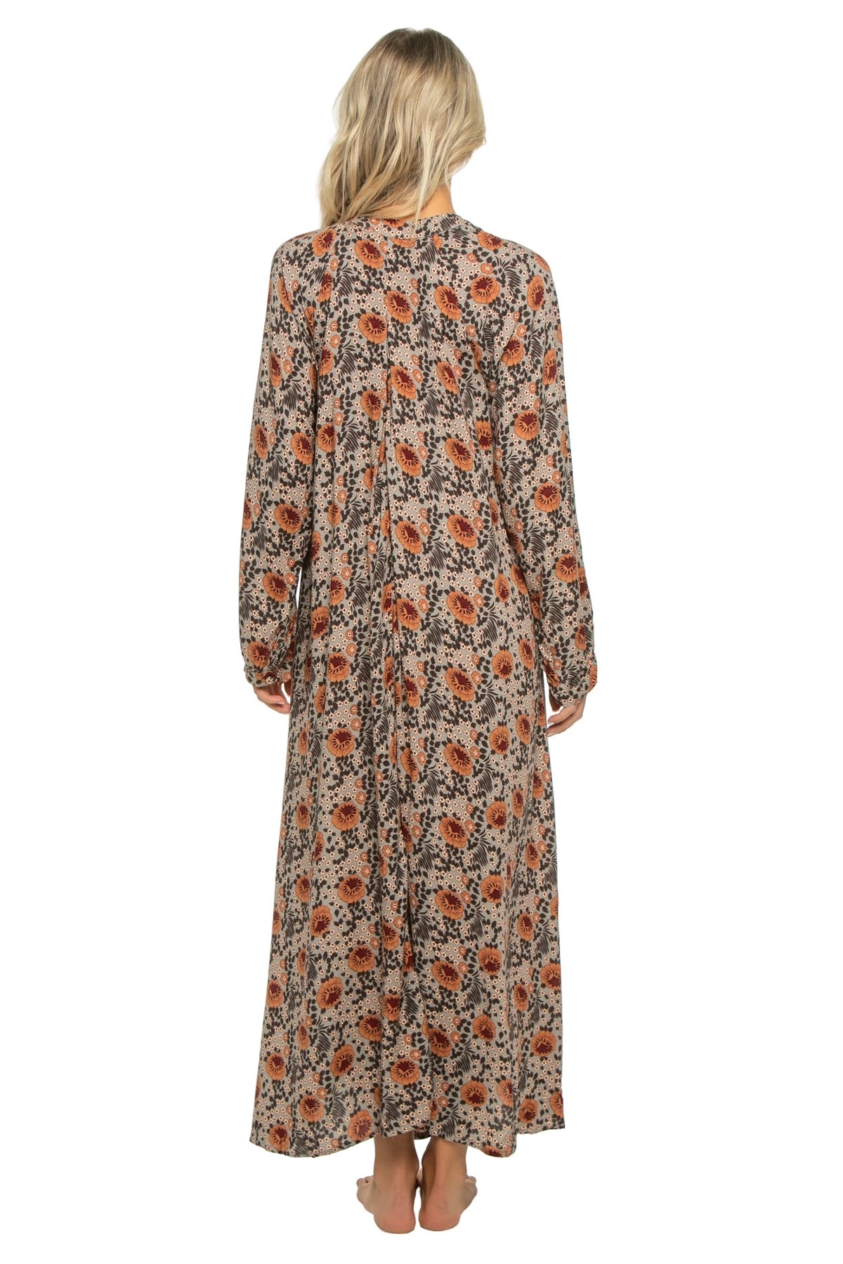 VINTAGE FLOWERS SLATE Fiore Maxi Dress image number 2
