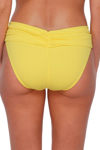 PINEAPPLE CREPE Unforgettable Shirred Bikini Bottom